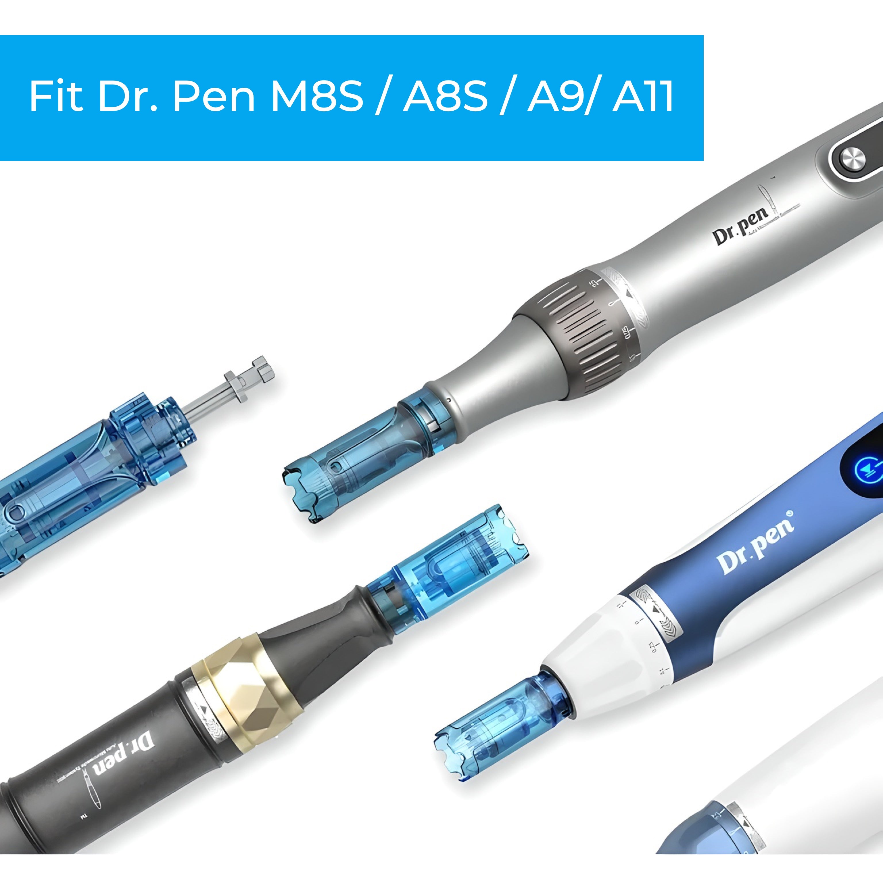 Dr. Pen 18-Pin Cartridges (M8S/A8S/A9/A11) | 3-Slot Bayonet Lock(10 Pack)