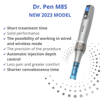 Dr. Pen M8S: 18-Pin Vertical-Strike Clinical Microneedling System