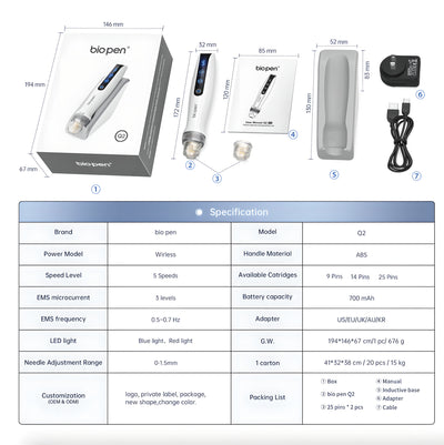 Bio. Pen Q2: Triple-Action Bio-Stimulation Microneedling System