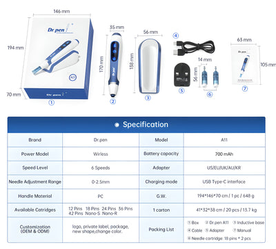 Dr. Pen A11: Pro-Grade Inductive Base Microneedling Workstation