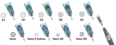 Dr. Pen M8/M7S: Ultra-Fine 16-Pin Transdermal Gauge Cartridges (10 Pack)